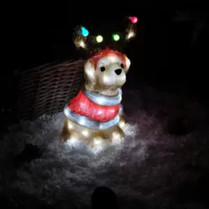 30cm LED Indoor Outdoor Acrylic Christmas Dog Decoration