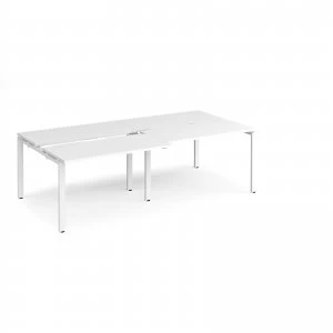 Adapt II Sliding top Double Back to Back Desk s 2400mm x 1200mm - White