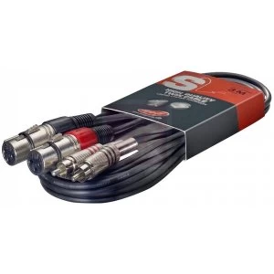 Stagg RCA Male to XLR Female Twin Cable 3m