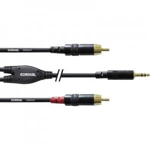 Cordial Audio/phono Adapter cable [1x Jack plug 3.5mm - 2x RCA plug (phono)] 6m Black