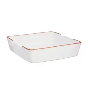 White Square Terracotta Baking Dish, 1.95 Litre