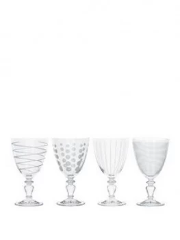 Cheers Goblet Wine Glasses ; Set Of 4