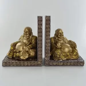 Happy Buddha Bookends Pair H14cm