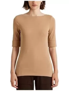 Lauren by Ralph Lauren Judy-elbow Sleeve-knit, Beige, Size XL, Women