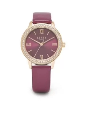 Lipsy Mulberry Strap Watch with Mulberry Dial, Mulberry, Women