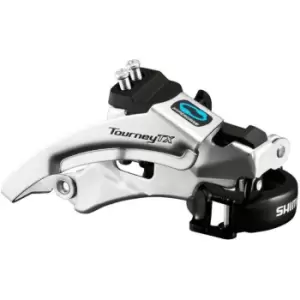 Shimano Tourney TX Top Swing Dual Pull Triple 63-66 Degree Front Derailleur - Silver