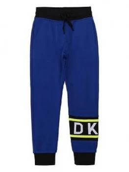 DKNY Boys Logo Leg Cuffed Jogger, Blue, Size 10 Years