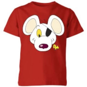 Danger Mouse Face & Logo Kids T-Shirt - Red - 11-12 Years
