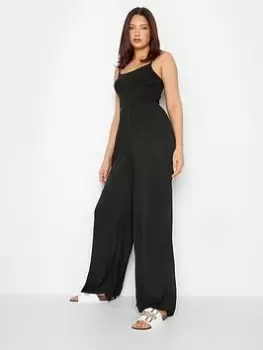 Long Tall Sally Black Crinkle Jumpsuit, Black, Size 22-24, Women