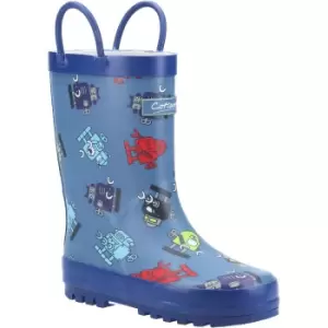 Cotswold Boys Puddle Patterned Rubber Welly Wellington Boot Grey UK Size 8 (EU 26)