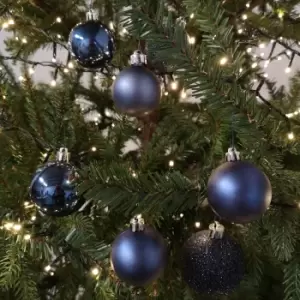 30pcs Assorted Shatterproof Baubles Christmas Decoration in Midnight Blue