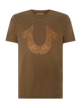 Mens True Religion Circuitz Logo T Shirt Khaki