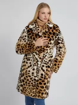 Guess Animalier Faux Fur Coat