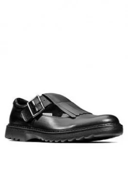 Clarks Youth Asher Verve School Shoes - Black Leather, Size 5 Older