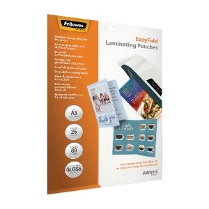 Fellowes Admire EasyFold A3 Laminating Pouches 160 Micron Pack of 25