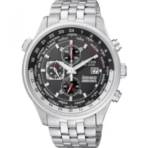 Mens Citizen Eco-drive Red Arrows World Time Chronograph Stainless Steel Watch