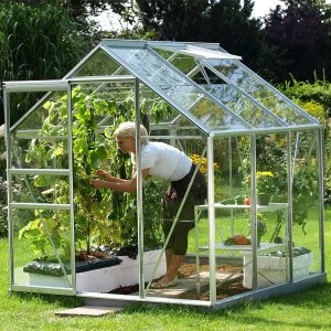 Vitavia Venus 6' x 6' Aluminium Greenhouse with FREE Base - Toughened Glass