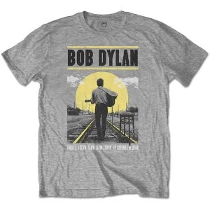 Bob Dylan - Slow Train Mens Small T-Shirt - Grey