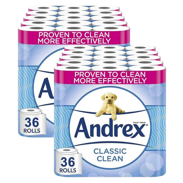Andrex Classic Clean Fragrance Free 72 Toilet Rolls
