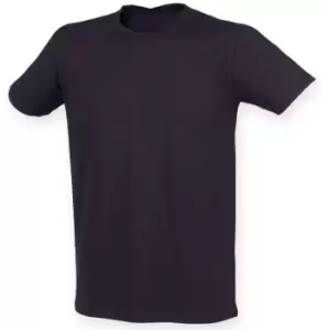 Skinni Fit Men Mens Feel Good Stretch Short Sleeve T-Shirt (M) (Navy)