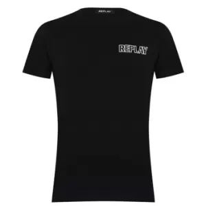 Replay Back Logo T Shirt - Black