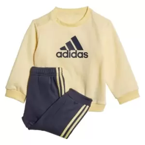 adidas Badge of Sport Jogger Set Kids - Almost Yellow / Shadow Navy
