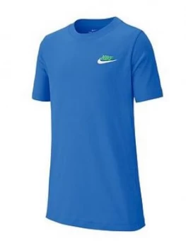 Boys, Nike Childrens Sportswear Futura T-Shirt - Blue, Size L, 12-13 Years
