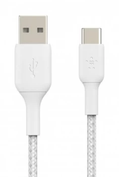 Belkin Braided USB-C to USB-A 2m Cable - White