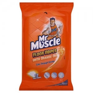 Mr Muscle Orange Floor Wipes - 12 Pack