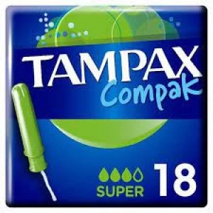 Tampax Compak Super Applicator Tampons 18 pack