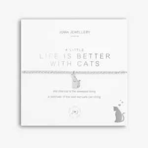 A Little Life Is Better With Cats Silver 17.5cm Stretch Bracelet 5218