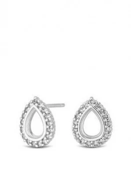 Simply Silver Cubic Zirconia Open Pear Stud Earrings