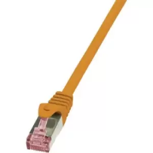 LogiLink CQ2058S RJ45 Network cable, patch cable CAT 6 S/FTP 2m Orange Flame-retardant, incl. detent