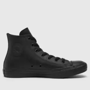 Converse Black All Star Hi Leahter Youth Trainers