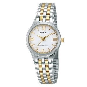 Lorus RRS99TX9 Ladies Two Tone Bracelet Watch with Gold Roman Numerals