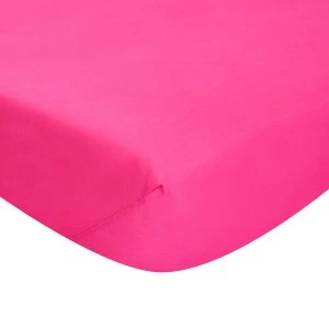 Catherine Lansfield Non-Iron King Fitted Sheet - Hot Pink