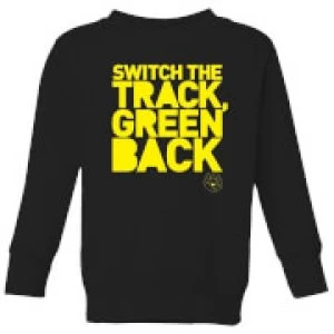 Danger Mouse Switch The Track Green Back Kids Sweatshirt - Black - 7-8 Years