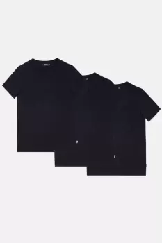 Mens 3 Pack Navy Crew Neck T-Shirts