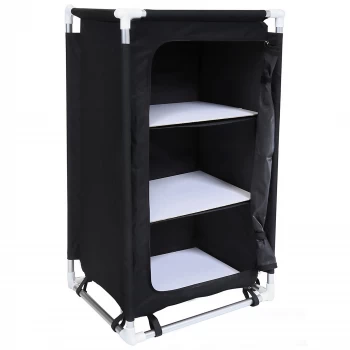 Charles Bentley Folding Camping Storage Cupboard Black Frame: Aluminium, Top: MDF, Storage unit & carry b