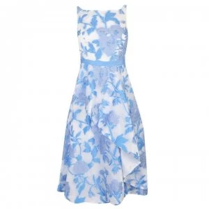 Adrianna Papell Organza Floral Dress - SKY Blue MULTI
