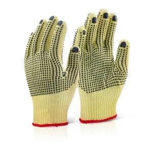 Click KutStop KGMWD Medium Size 8 Kevlar Mediumweight Dotted Protective Gloves Yellow