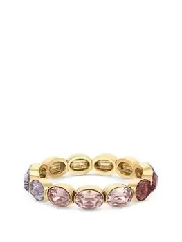 Lipsy Gold Purple Tonal Stone Set Stretch Bracelet