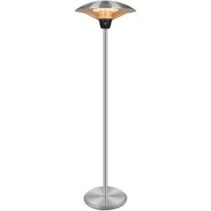 electriQ Mushroom Style Electric Infrared Patio Heater - 2.1kW with 3 Heat Settings in Silver