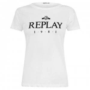 Replay 1981 Logo T Shirt - White 001