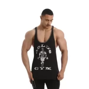 Golds Gym Print Vest Mens - Black