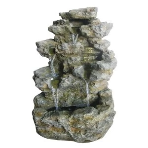 Charles Bentley Garden Stone Effect Water Feature With White LED Lights