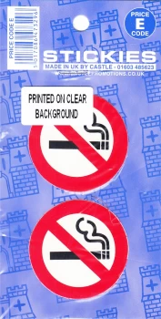 Outdoor Vinyl Sticker No Smoking Sign On clear background 1 Pair V601