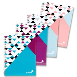 Silvine A5 Twin Wirebound Notebook, Ruled 160 Pages - Assorted Colours