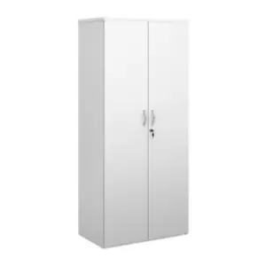 Duo double door cupboard 1790mm high with 4 shelves - white