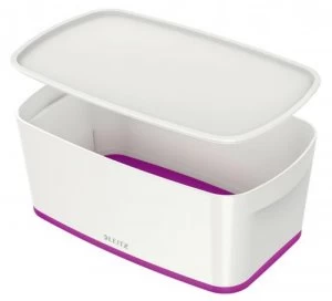 Leitz MyBox Small with Lid WOW White Purple